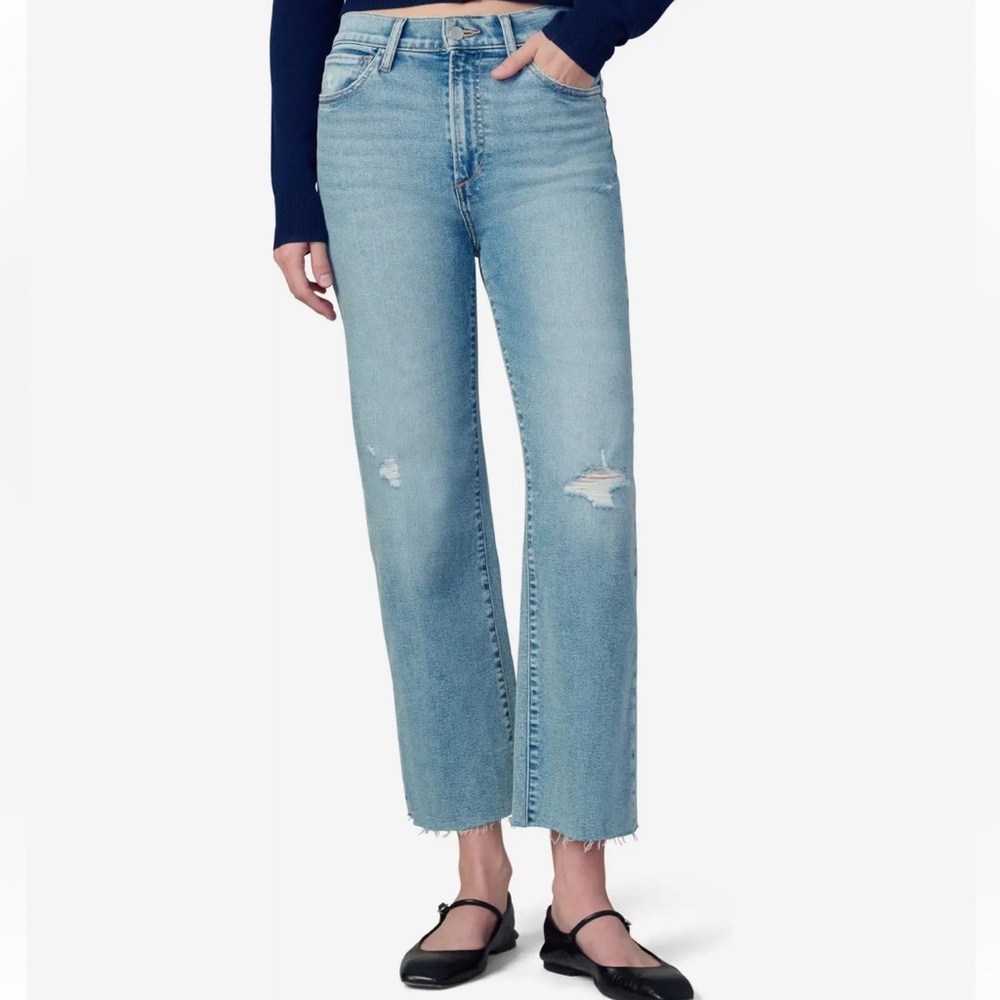 Joe's Jeans The Blake Cropped Wide Leg With Cut Hem Michaela Wash Size 25